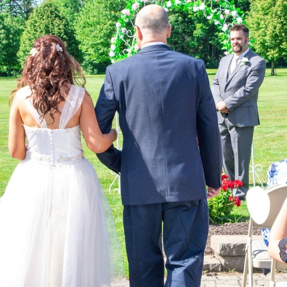 Short Tea Length Cute Wedding Dress - Picture 3 of 6